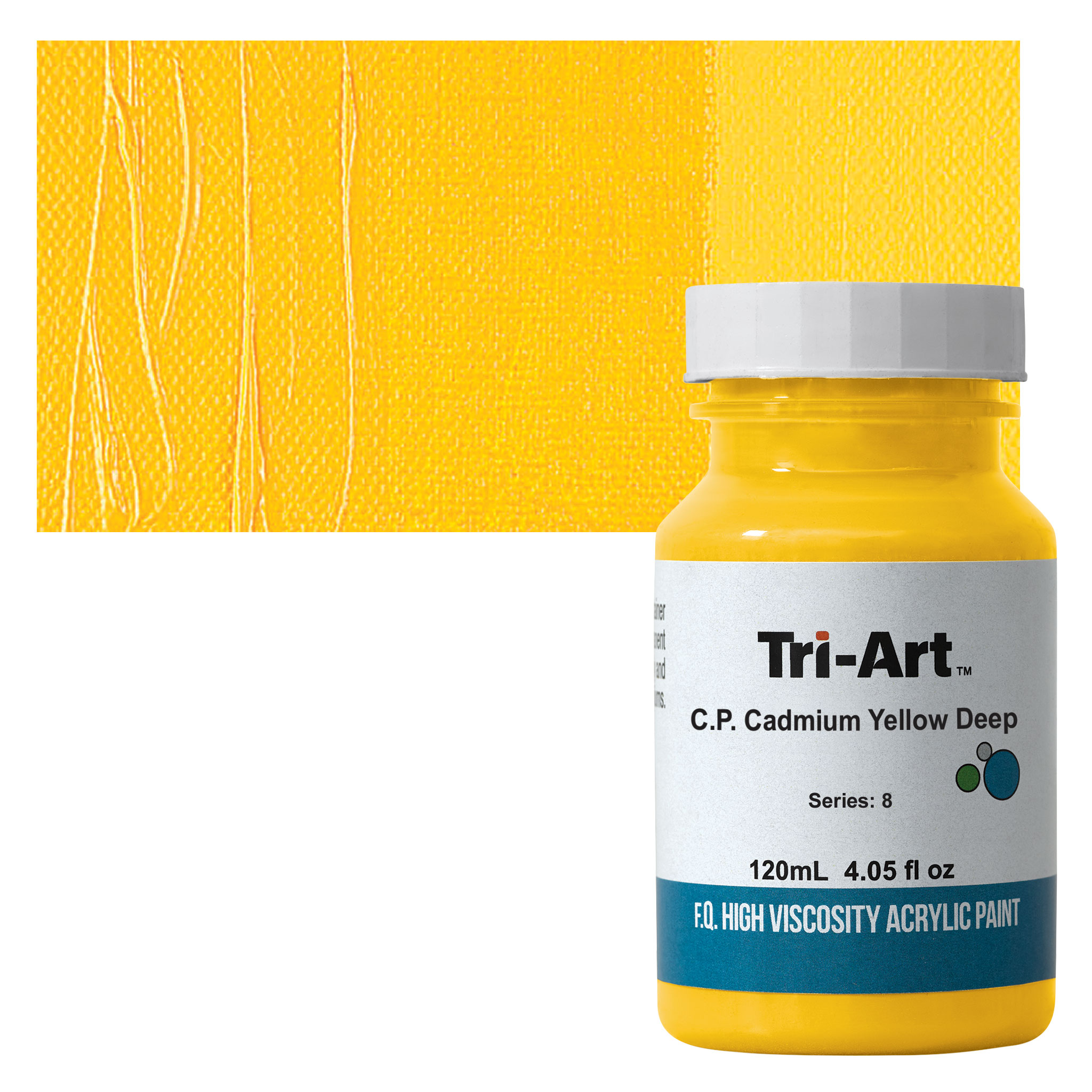 Tri-Art High Viscosity Artist Acrylic - Cadmium Yellow Deep, 120 ml jar