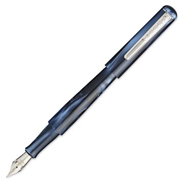 Open in modal - Tom Hessin Charles Collection Fountain Pen - Signature Blue, cap removed (image may show a different size nib)