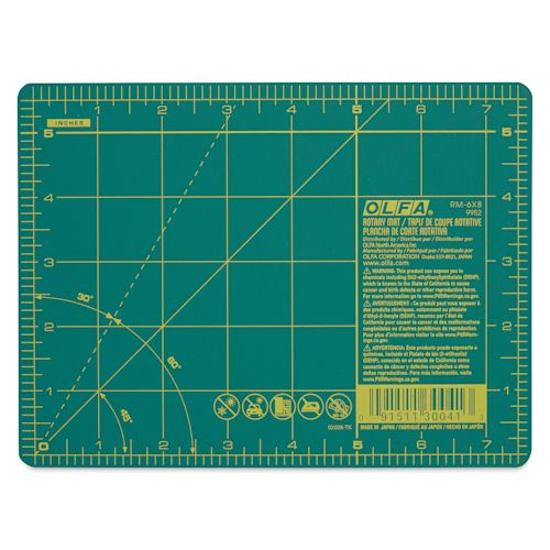 Olfa SelfHealing Rotary Cutting Mat Green, 6" x 8" BLICK Art Materials