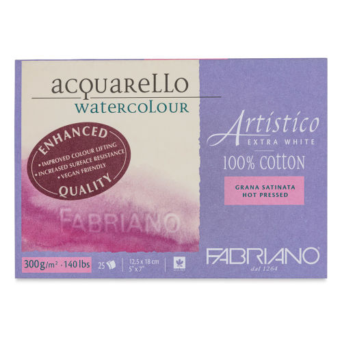 Fabriano Artistico Enhanced Watercolor Block - Traditional White, Hot Press, 5 x 7