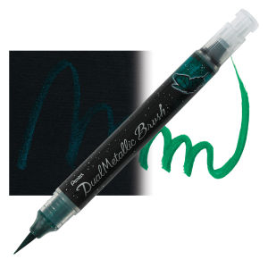 Pentel Arts Dual Metallic Brush Pen - Green/Metallic Blue