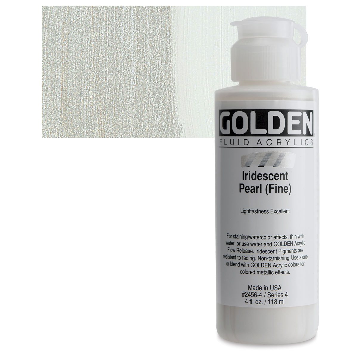 Golden Fluid Acrylics Iridescent Pearl (Fine), 4 oz bottle BLICK