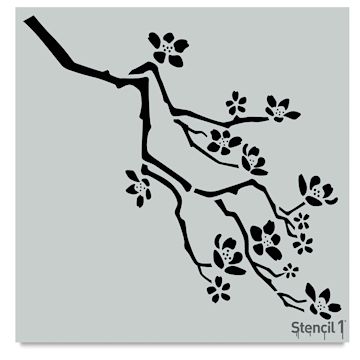 Open in modal - Stencil1 Stencil - Cherry Blossom, 11'' x 11''