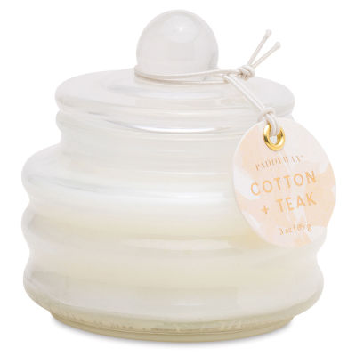 Paddywax Beam Candle - Cotton and Teak, 3 oz (cream jar candle)