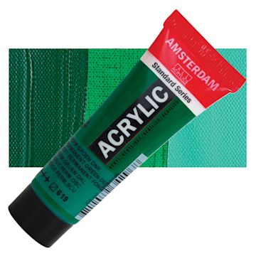 Open in modal - Amsterdam Standard Series Acrylic - Permanent Green Deep, 20 ml Tube and swatch