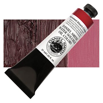 Open in modal - Daniel Smith Water-Soluble Oil - Permanent Alizarin Crimson, 37 ml Tube and swatch