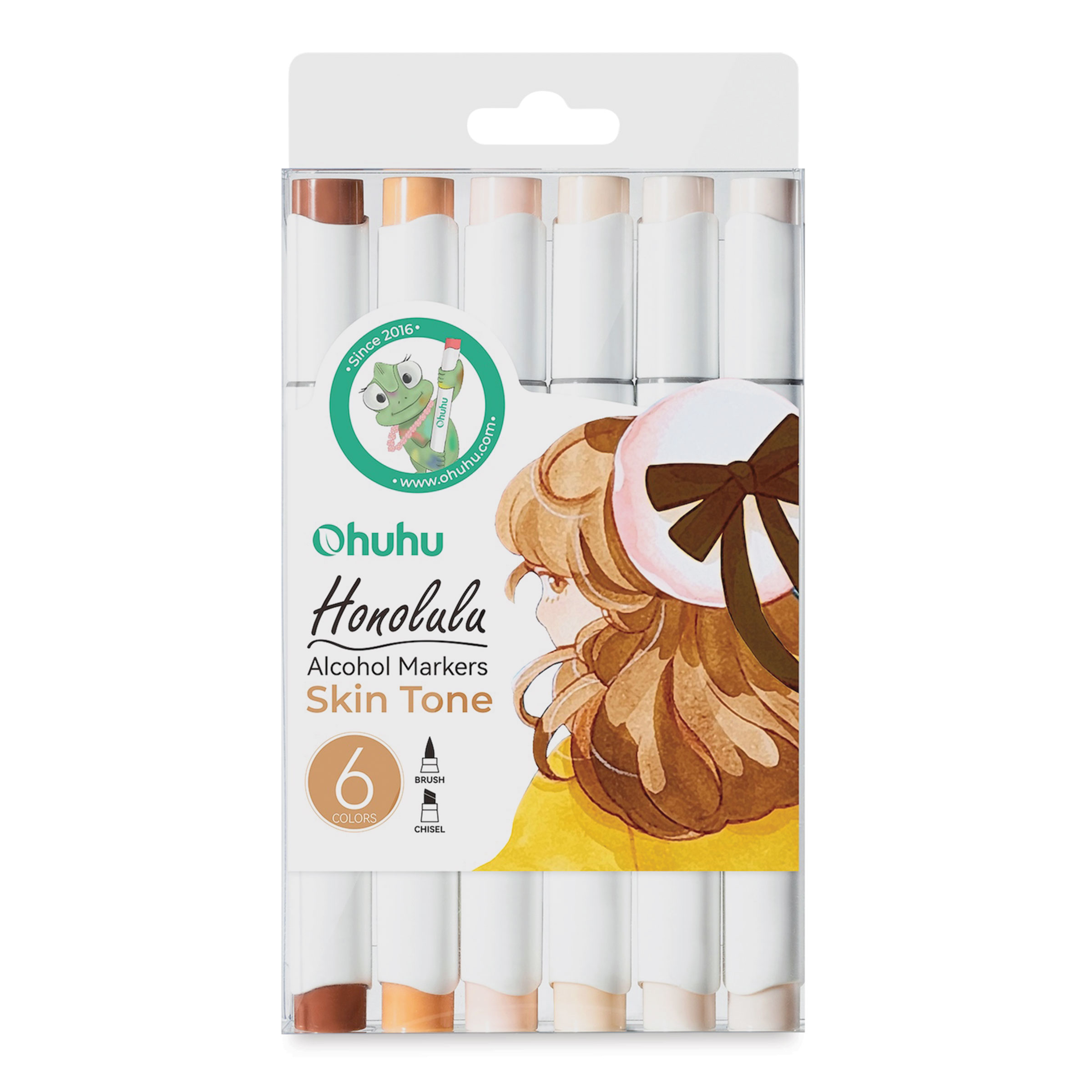 Ohuhu Honolulu Dual Tip Marker Sets- Set of 6, Skin Tone | BLICK