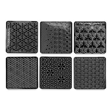 Open in modal - Cedar Canyon Rubbing Plates - Front view of 6 Triangles design plates
