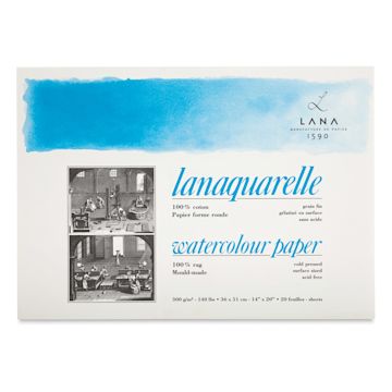 Open in modal - Lanaquarelle Watercolor Block - 14" x 20", Cold Press, 20 Sheets - front