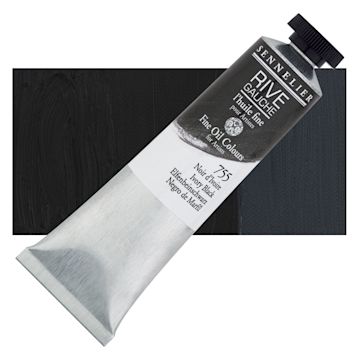 Open in modal - Sennelier Rive Gauche Artists Oil Color - Ivory Black, 40 ml tube and swatch
