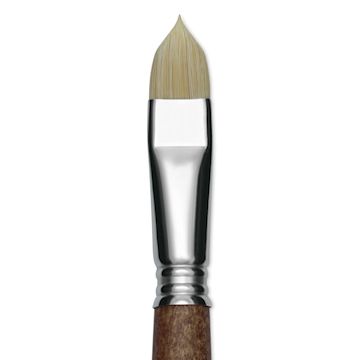 Open in modal - Escoda Futura Synthetic Bristle Brush - Series 5410, Short Filbert, Size 16, Long Handle, close-up