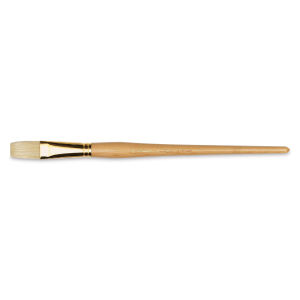 Raphael Extra White Bristle Brush - Flat, Long Handle, Size 22