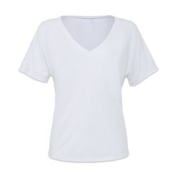 Bella + Canvas Slouchy V-neck T-shirt - White, X-Large