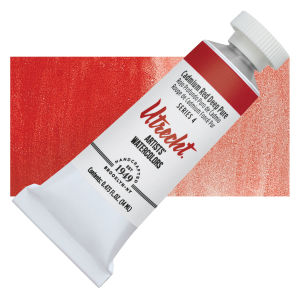 Utrecht Artists' Watercolor Paint - Cadmium Red Deep, 14 ml, Tube with Swatch