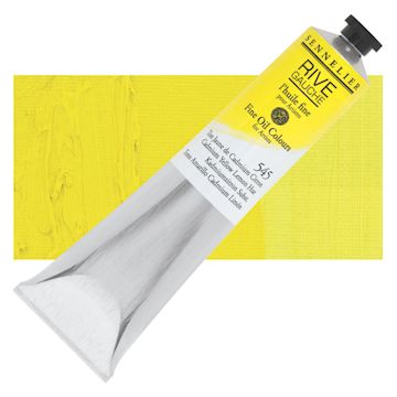 Open in modal - Sennelier Rive Gauche Artists Oil Color - Cadmium Yellow Lemon Hue, 200 ml tube and swatch