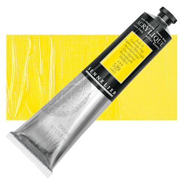 Open in modal - Sennelier Extra-Fine Artist Acrylique - Cadmium Yellow Light, 200 ml tube and swatch