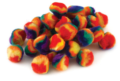 Rainbow Poms - A pile of 1" Rainbow poms 
