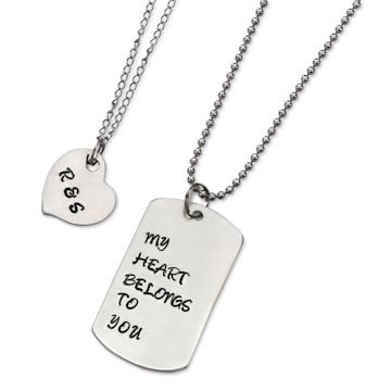 Open in modal - ImpressArt Stamp It Yourself Necklace Kit - Dog Tag and Heart, stamped necklaces