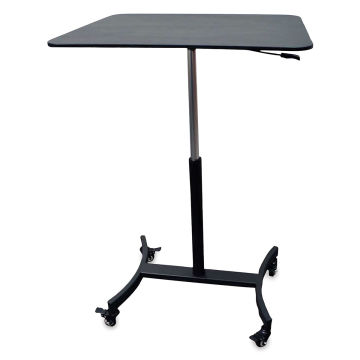 Victor High Rise Mobile Adjustable Standing Desk - Front view of Desk showing height lever