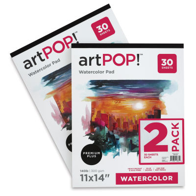 artPOP! Watercolor Pads - 11" x 14", 30 sheets, Pkg of 2