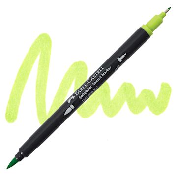 Open in modal - Faber-Castell Goldfaber Sketch Dual-Tip Marker - 207 Dull Lime, swatch and marker