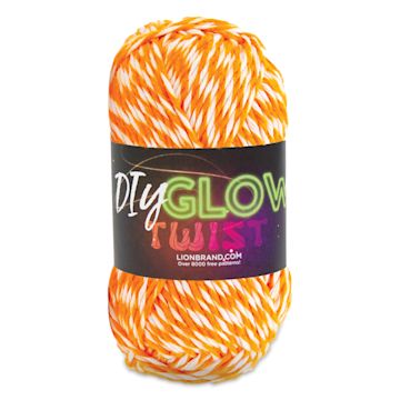 Open in modal - Lion Brand DIY Glow Twist Yarn - Bright Orange, 94 yds