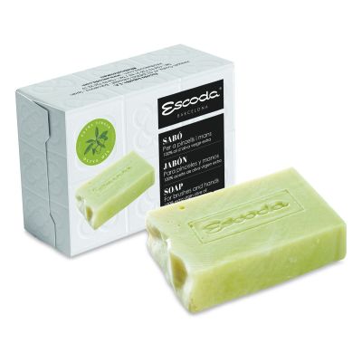 Escoda Artist Brush and Hand Soap - Green bar shown in front of package