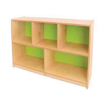Open in modal - Whitney Brothers Plus Storage Cabinet - right angled front view, green back panel