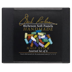 Richeson Handmade Soft Pastels and Sets -Top view of package of Set of 6 Half Sticks