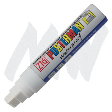 Open in modal - Zig Posterman Paint Marker - 15 mm, White, Big and Broad marker and swatch