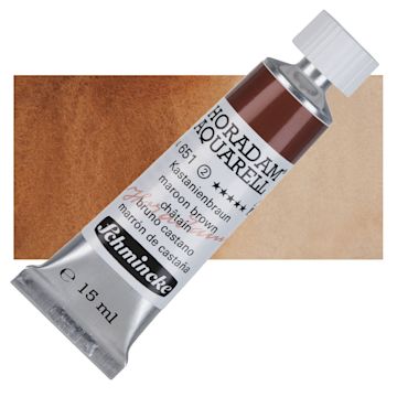 Open in modal - Schmincke Horadam Aquarell Watercolor - Maroon Brown, 15 ml tube and swatch