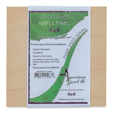 Open in modal - American Easel Maple Panel - 4" x 4", 1/2" Profile, Keyhole front with label