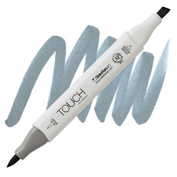 Open in modal - Shinhan Touch Twin Brush Marker - Blue Grey 5 marker and swatch
