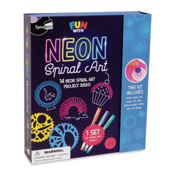 SpiceBox Fun with Neon Spiral Art Kit (Front of packaging)