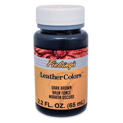 Fiebing's LeatherColors Leather Dye - Front of bottle of Dark Brown Dye