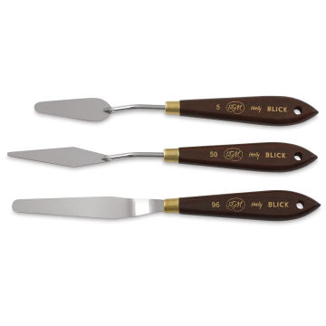 Blick Palette Knives by RGM-Starter Set of 3. Knives stacked out of package.
