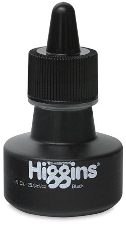 Higgins Calligraphy Ink - Front view of 1 oz bottle of Non-Waterproof Calligraphy Ink 