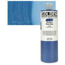 Golden Fluid Acrylics - Cerulean Blue Deep, 16 oz bottle