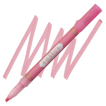 Open in modal - Zebra Kirarich Glitter Marker - Pink marker and swatch