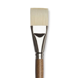 Winsor & Newton Artists' Oil Synthetic Hog Brush - Bright, Size 16, Long Handle (close-up)