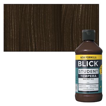 Open in modal - Blick Student Tempera Paint -  Walnut, 8 oz bottle and swatch