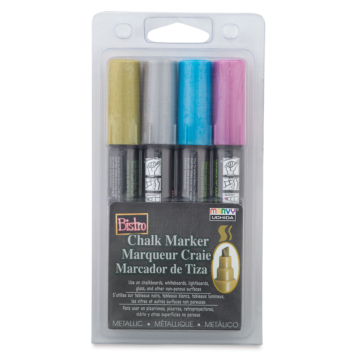 Marvy Bistro Chalk Marker Chisel Tip- Pastel Set 483-4P