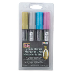 Bistro Chalk Marker Set - Set of 4 6mm Metallic Markers in package