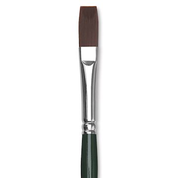 Open in modal - Silver Brush Ruby Satin Synthetic Brush - Flat, Size 6, Long Handle close-up