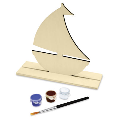 Krafty Kids Wood Décor Stand Painting Kit - Sailboat