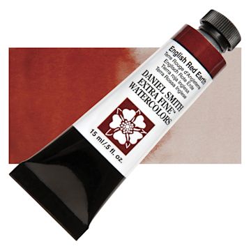 Open in modal - Daniel Smith Extra Fine Watercolor - English Red Earth, 15 ml Tube and swatch