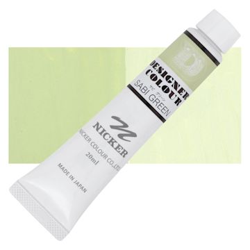Open in modal - Nicker Designers Color Gouache - Sabi Green, 20 ml tube and swatch
