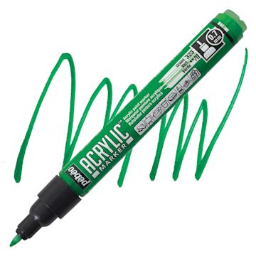 Open in modal - Pebeo Acrylic Marker - Green, 0.7 mm, Fine Nib marker and swatch