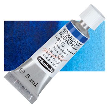 Open in modal - Schmincke Horadam Aquarell Watercolor - Paris Blue, 5 ml tube and swatch
