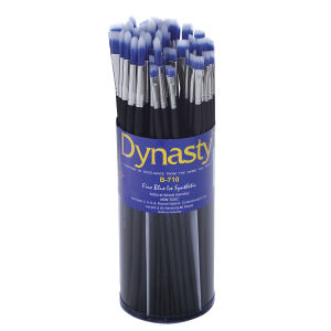 Dynasty Blue Ice Brush Canister - Brights and Rounds, Set of 60